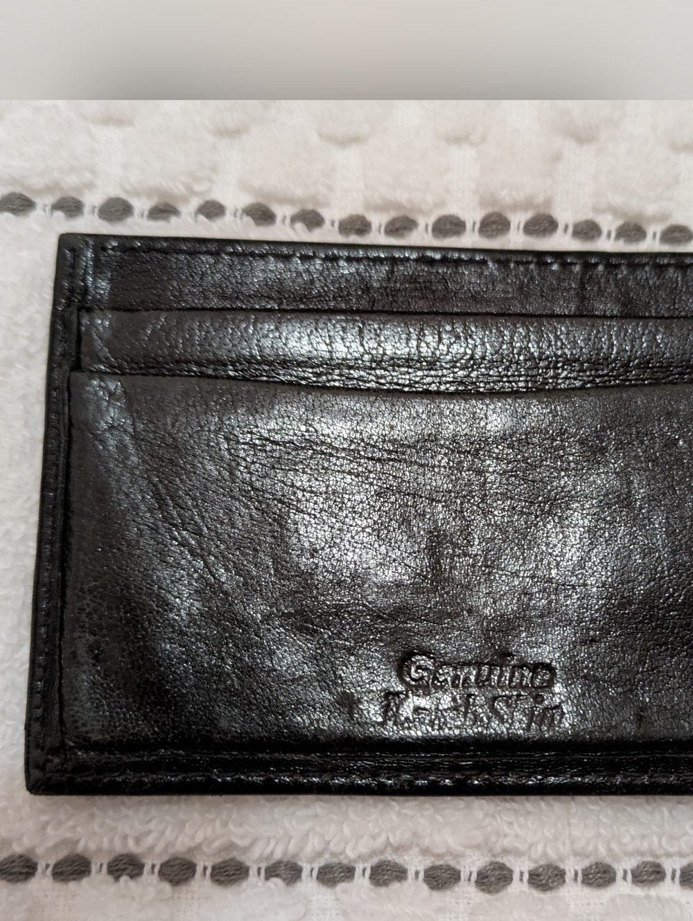 Vintage Genuine Lambskin Leather Black Men's Card Holder